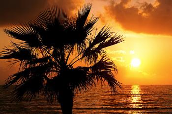 Sunset on Cyprus beach