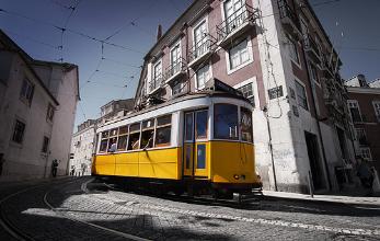 Yellow Lisbon tram