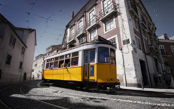 Yellow Lisbon tram