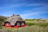 Danish landscape with cottage house
