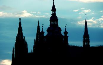 Silhouette of a palace in Prague
