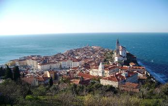 Panoramic view of Piran town