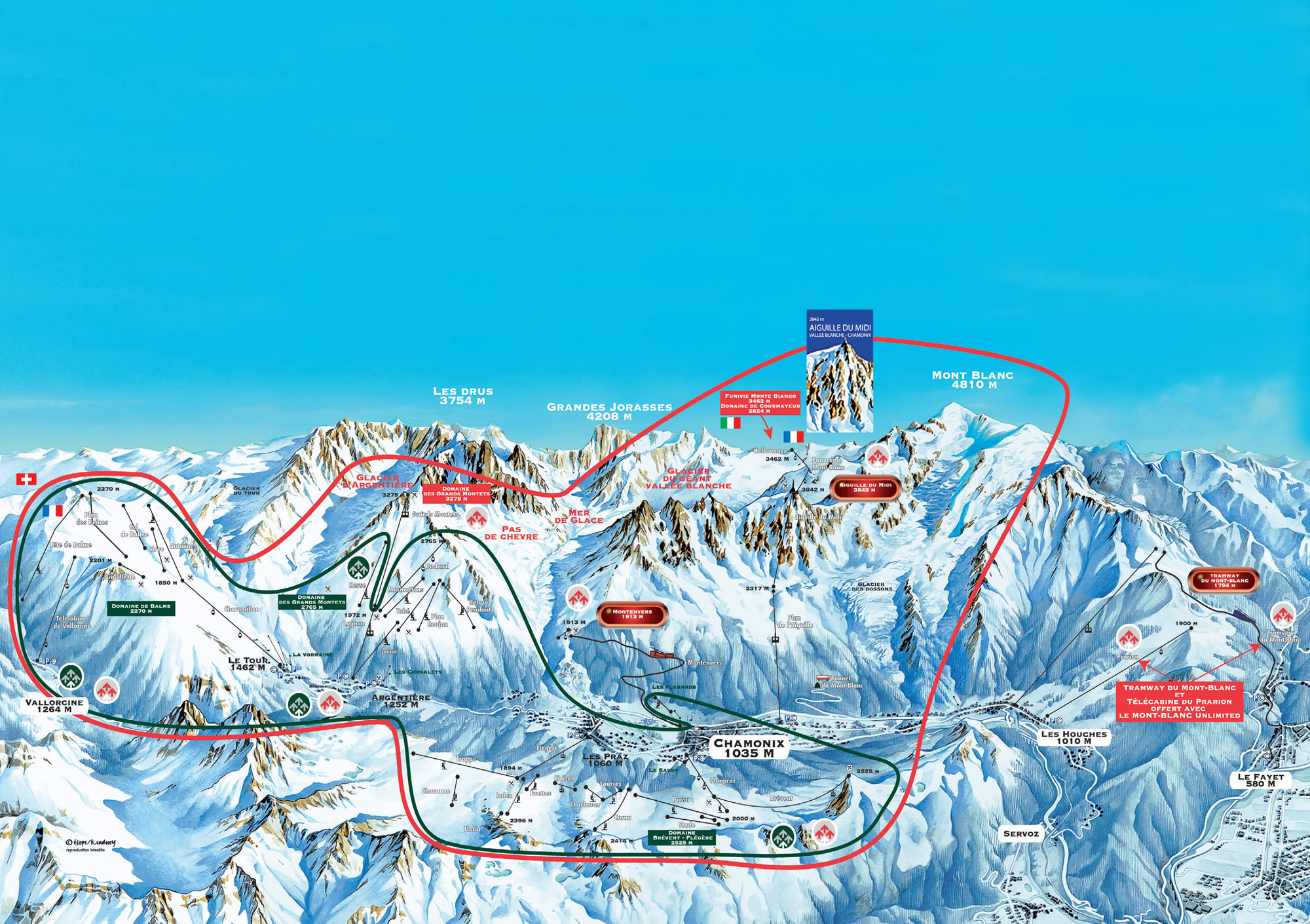 Chamonix MontBlanc Ski Holidays piste map, ski resort reviews & guide. Book your Chamonix Mont